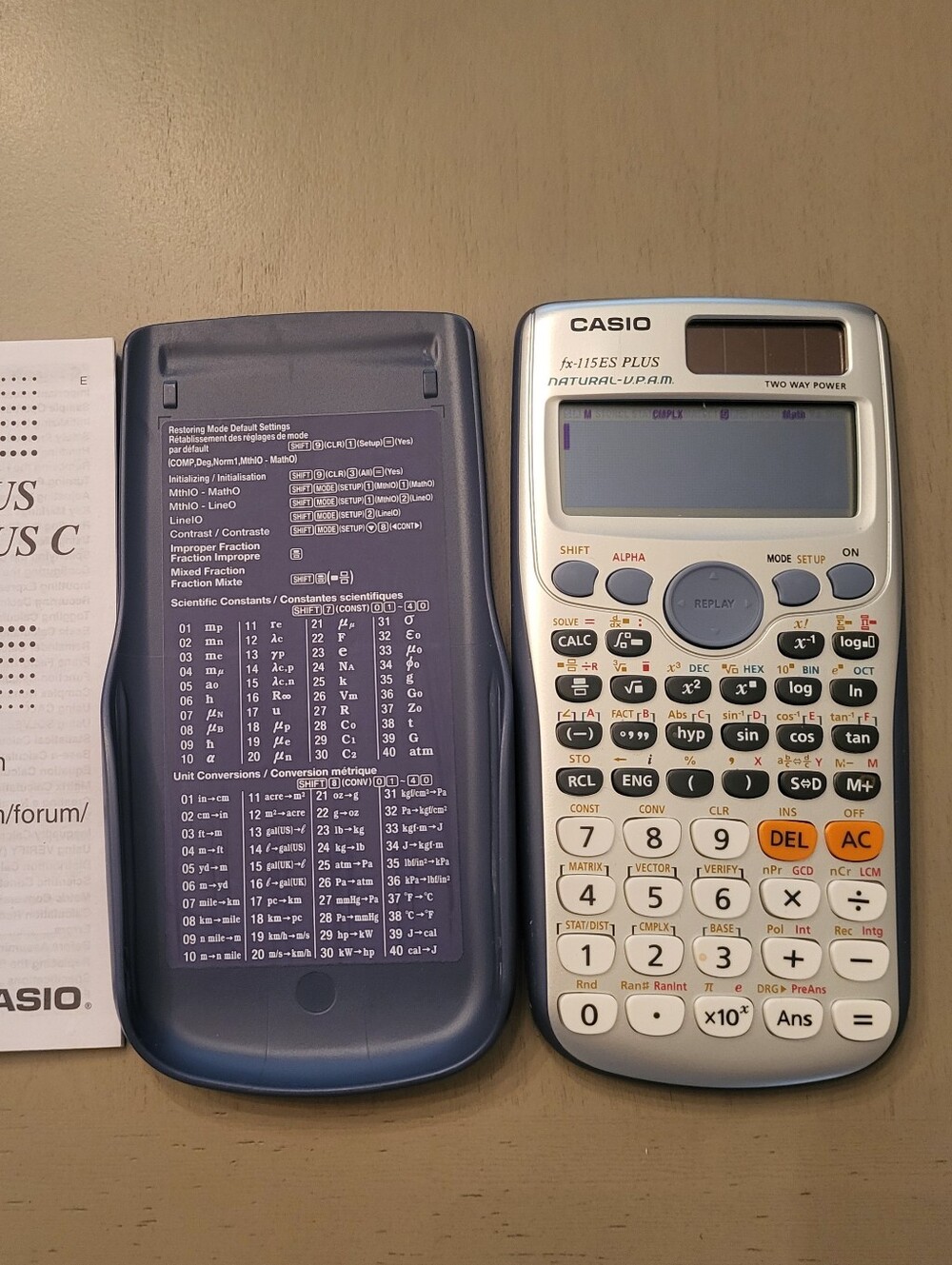 Casio fx-115ES PLUS Scientific Calculator w/ Cover & Manual